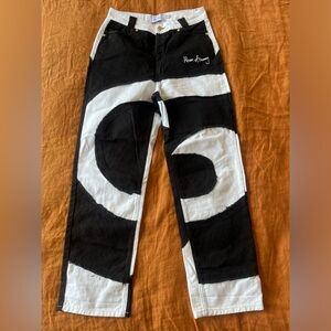 House of Sunny “Across the Universe” Patchwork Jessie Jeans Black & White Swirl